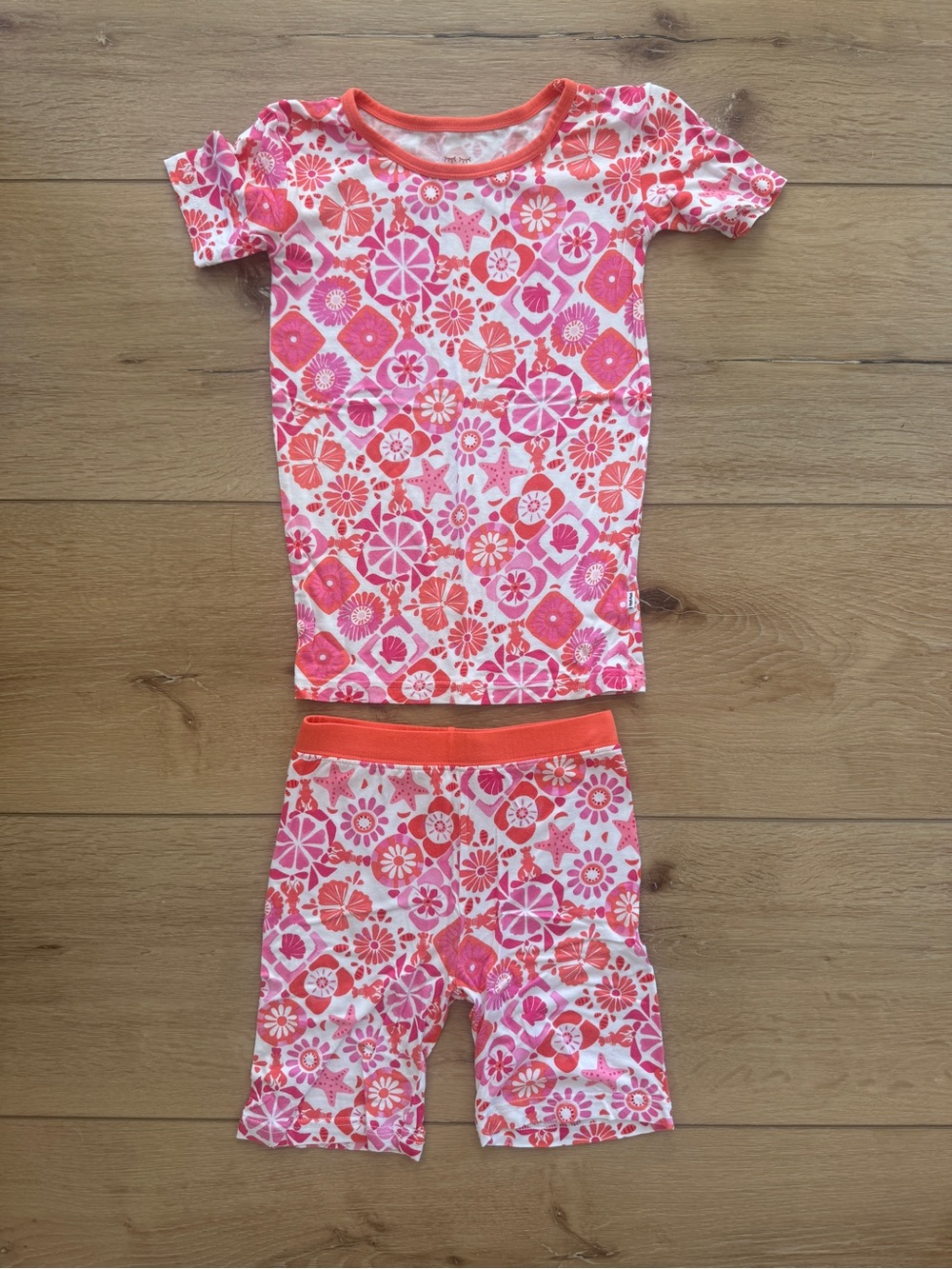 Little Sleepies Pink & Coral Floral Short Sleeve Pajama Set